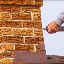 Chimney being repaired